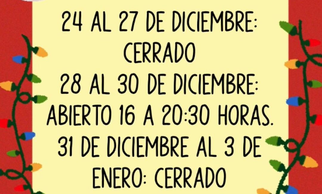 Horario Fin de Año Casa Berkana