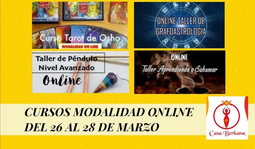 Cursos Modalidad Online del 26 al 28 de Marzo