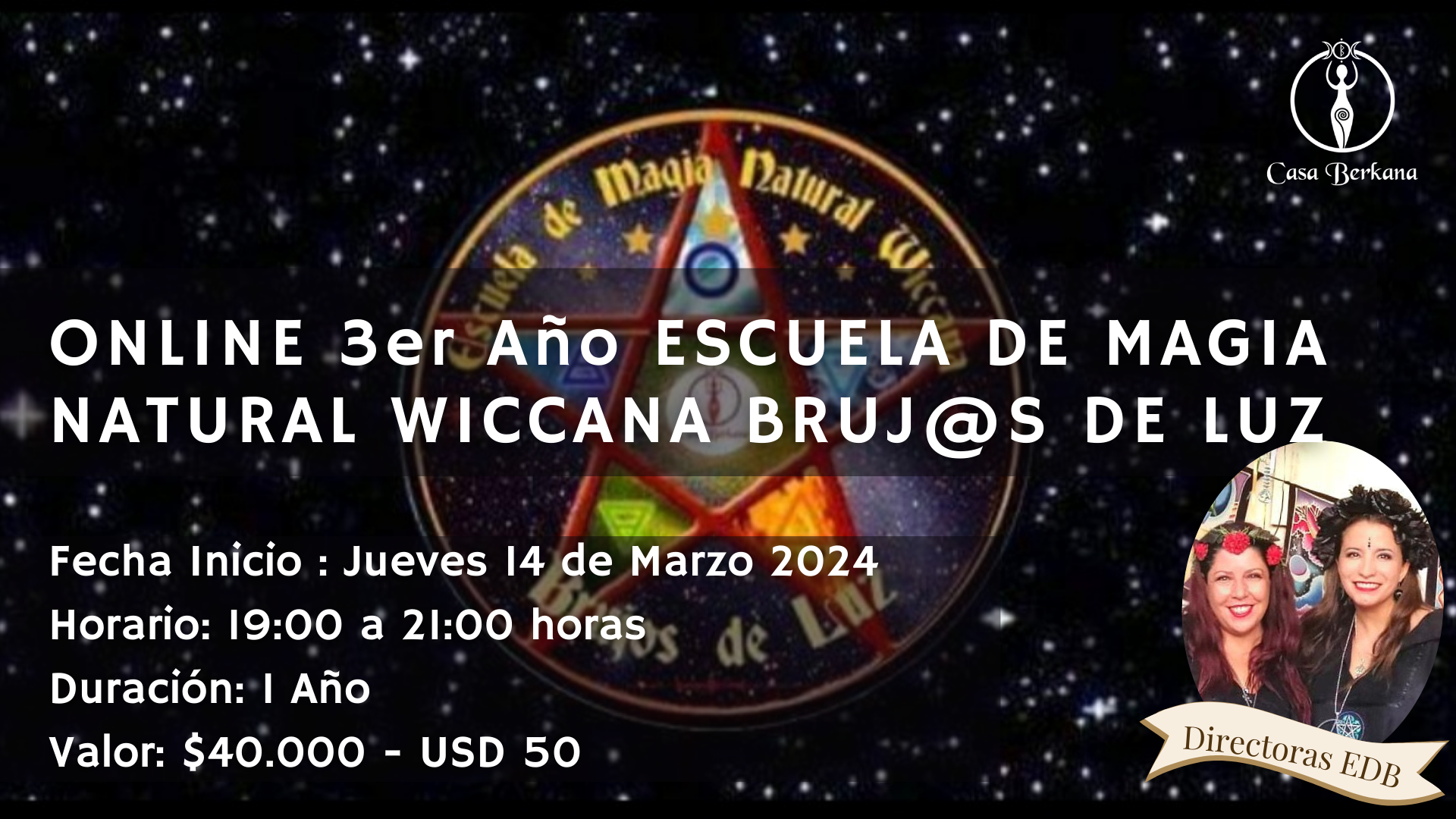 Online 3er Año Escuela de Magia Natural Wiccana Bruj@s de Luz